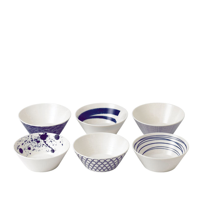 Royal Doulton Pacific Schaaltjes Set 6 Stuks – Serviesset Van Royal-Doulton In Rvs-Glanzend Porselein