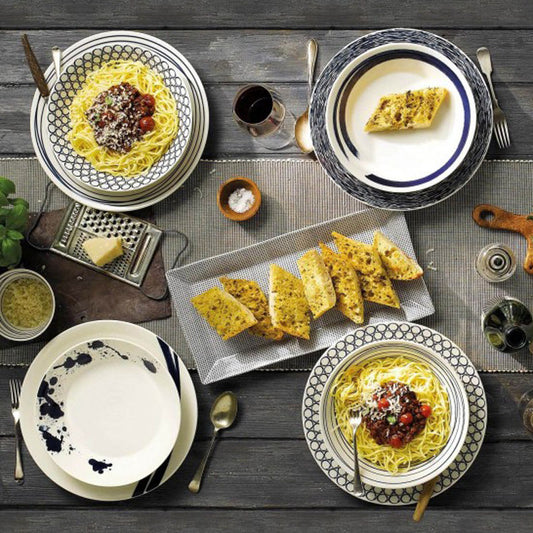 Royal Doulton Pacific Dinerbord Set 28 Cm 6 Stuks – Serviesset Van Royal-Doulton In Rvs-Glanzend Porselein