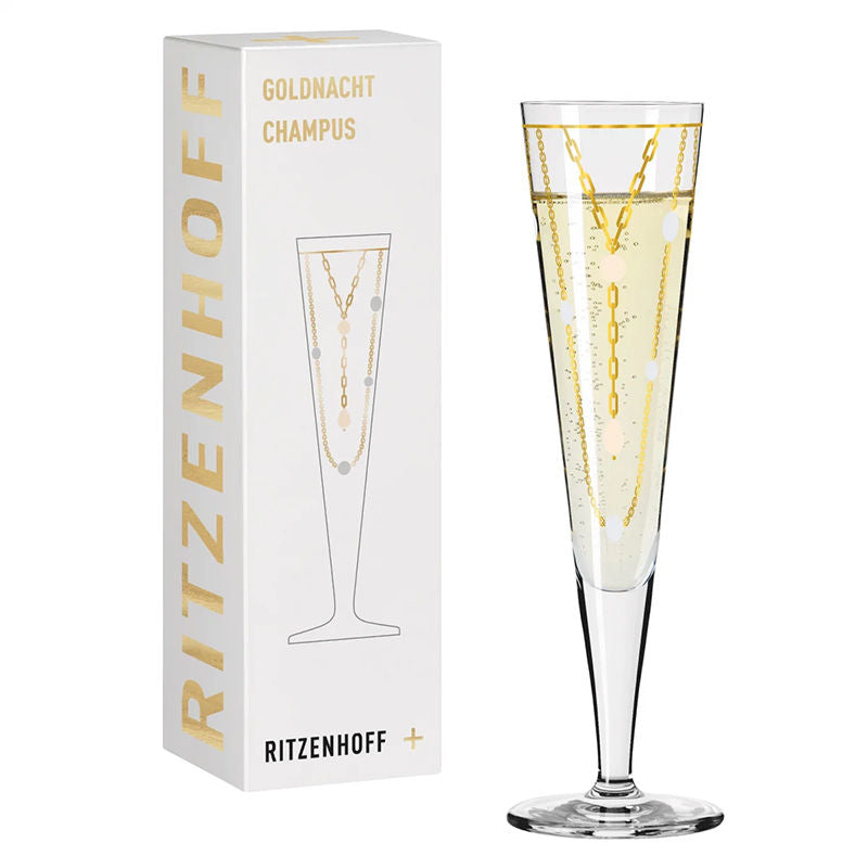 Ritzenhoff Goldnacht Champus Champagneglas 1039 – Wijnglas Van Ritzenhoff In Rvs-Glanzend Kristalglas