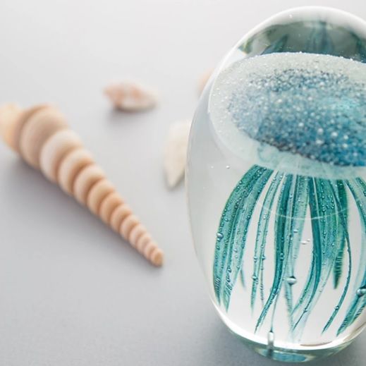 Leonardo Object Jellyfish In Glas Turquoise 11 cm