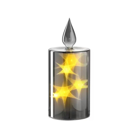 Leonardo Autentico Kaarslamp Met Ledverlichting Zilver 21 Cm  – Kaarslamp Van Leonardo In Rood Kunststof