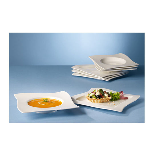 Villeroy & Boch New Wave Dinerset 8-Delig (4X Dinerbord & 4X Diep Bord) – Serviesset Van Villeroy-Boch In Wit Premium Porselein