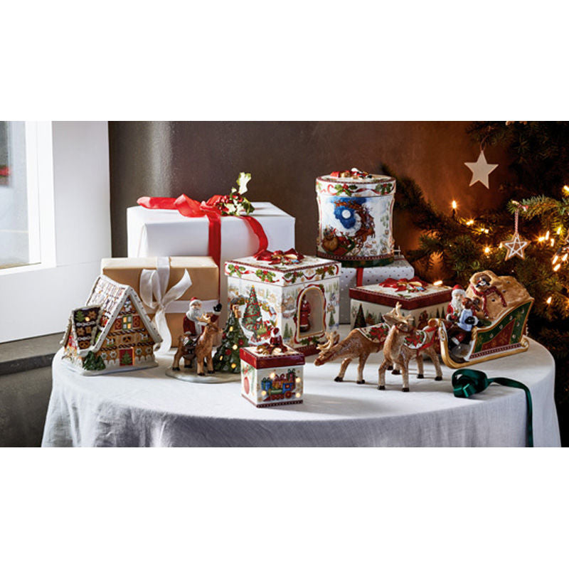 Villeroy & Boch Christmas Toy'S Geschenkpakje Vierkant Santa'S Cadeaus Small – Kerstdecoratie Van Villeroy-Boch In Wit Porselein