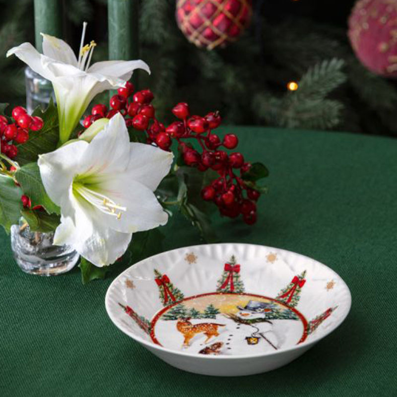 Villeroy & Boch Toy'S Fantasy Schaal Sneeman Met Dieren 17 Cm – Schaal Van Villeroy-Boch In Zwart Premium Porselein