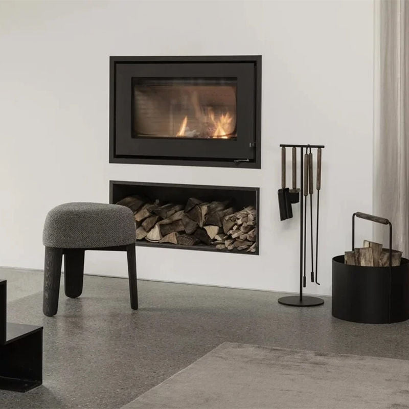 Blomus Ashi Openhaardset 5-Delig Zwart – Openhaardset Van Blomus In Grijs, Oranje, Helder Metaal