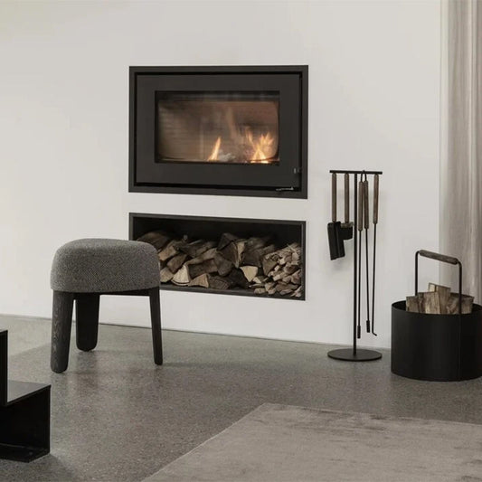 Blomus Ashi Openhaardset 5-Delig Zwart – Openhaardset Van Blomus In Grijs, Oranje, Helder Metaal