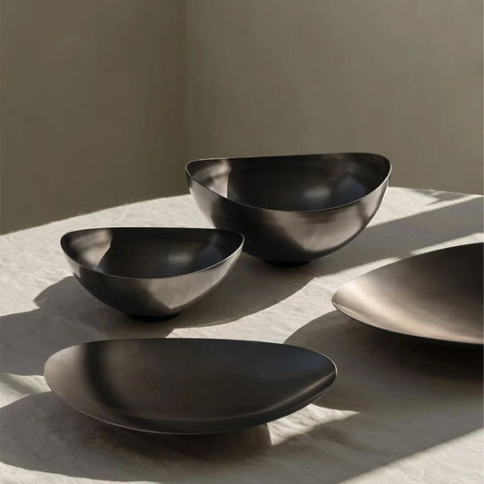 Blomus Ondea Schaal Plat Burned Metal