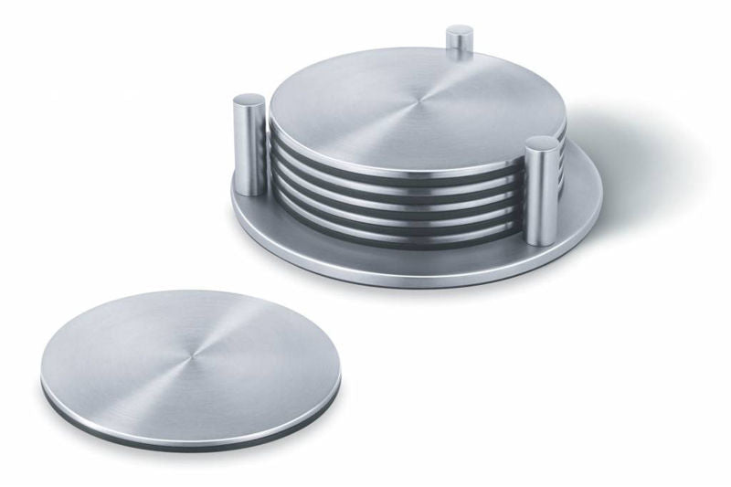 Zack Regio Glasndezetter Rvs 6 Stuks – Onderzetter Van Zack In Zwart Roestvrij Staal