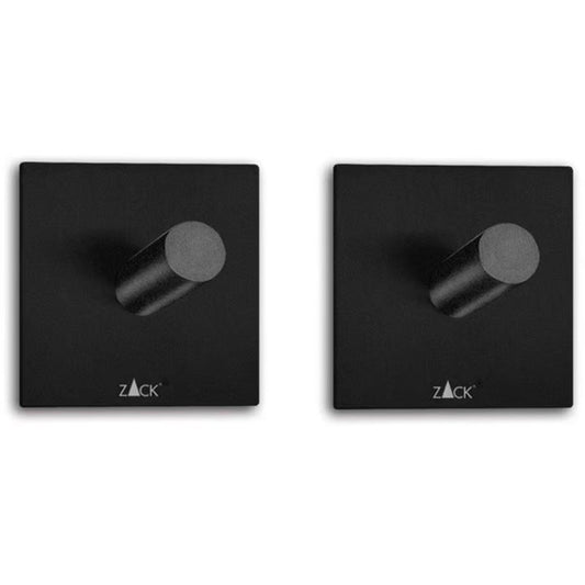 Zack Duplo Handdoekhaak Vierkant Zwart 2 Stuks – Handdoekhaak Van Zack In Zwart Roestvrij Staal