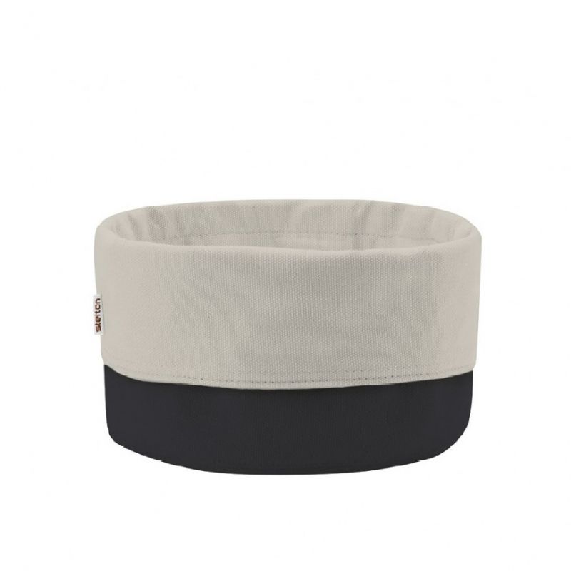 Stelton Klaus Rath Broodtas Zand Zwart – Broodtas Van Stelton In Rvs-Mat Katoen