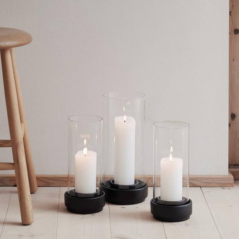 Stelton Hurricane Windlicht Zwart 24,5 cm