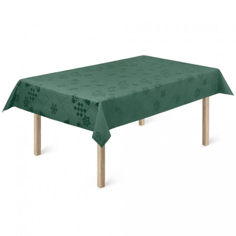 Rosendahl Natale Damask Tafelkleed Groen – Kersttafelkleed Van Rosendahl In Rvs-Glanzend Katoen, Polyester