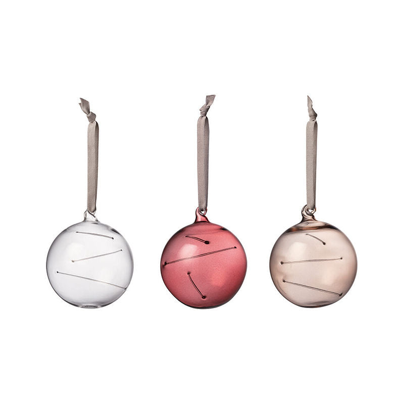 Iittala Sun Glazen Kerstbal Set Calunna 3 Stuks – Kerstdecoratie Van Iittala In Meerkleurig Glas