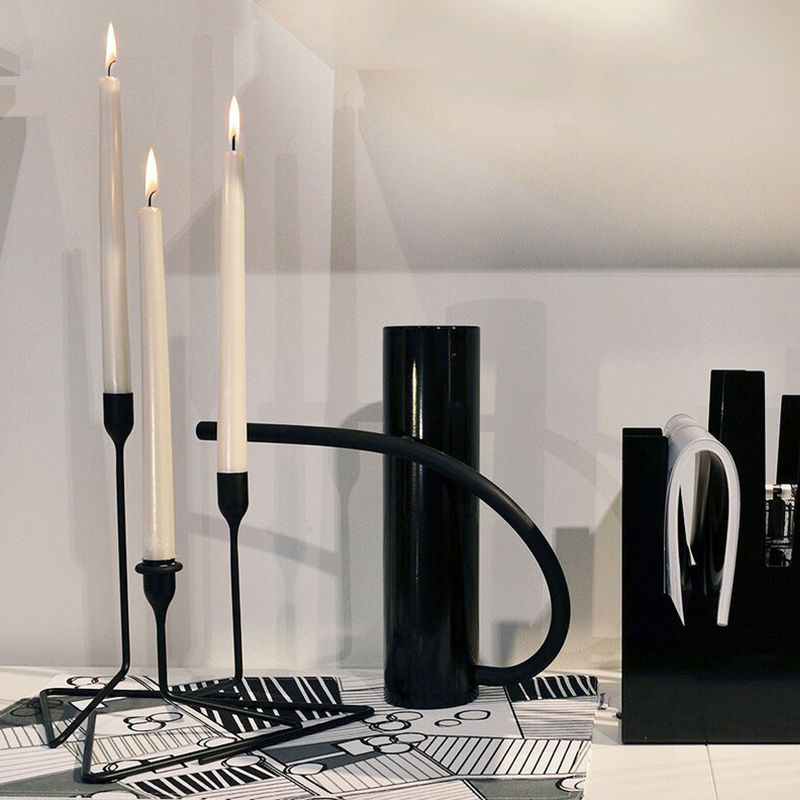 Born in Sweden Puzzle Kaarsenstandaard Zwart Medium – Kaarsenstandaard van Born in Sweden in Zwart RVS