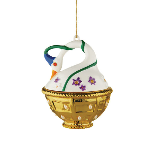 Alessi Fleurs De Jori Kerstornament Cigno Di Primavera – Kerstdecoratie Van Alessi In Blauw Porselein