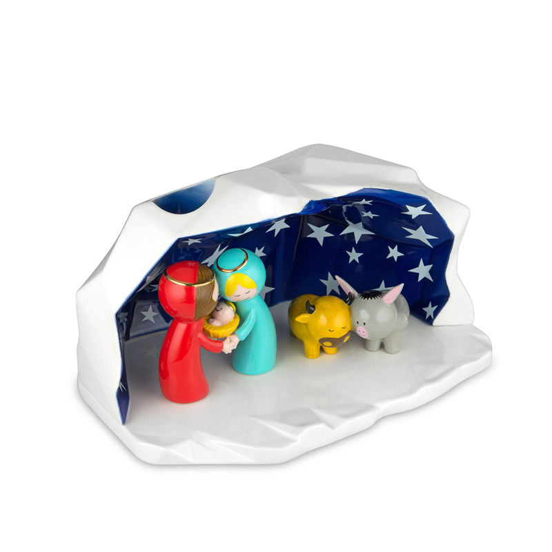 Alessi Happy Eternity Baby Kerststal – Kerstdecoratie Van Alessi In Blauw, Wit Porselein