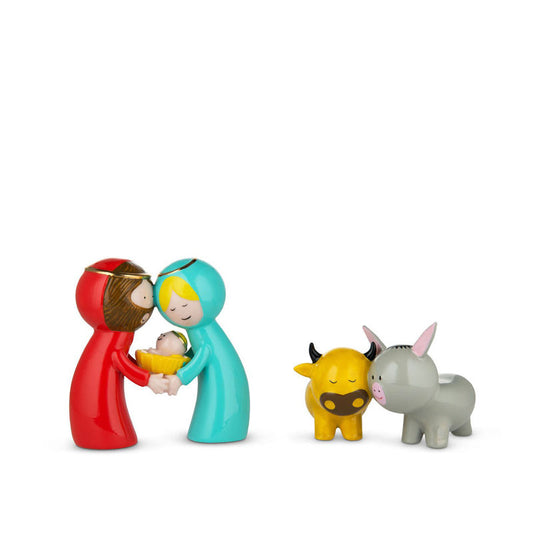 Alessi Happy Eternity Baby Kerststal Beeldjes 2 Stuks – Kerstdecoratie Van Alessi In Blauw, Wit Porselein