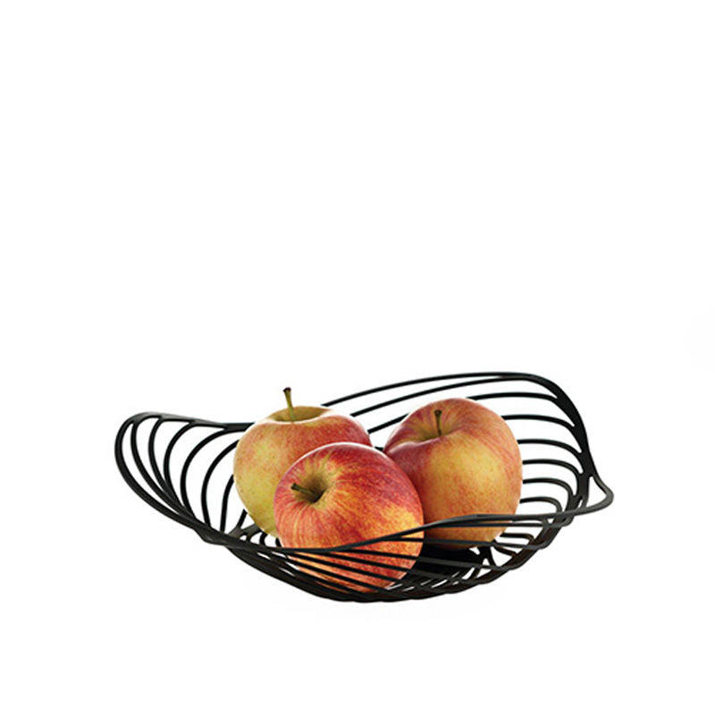 Alessi Trinity Schaal Zwart 26 Cm – Fruitschaal Van Alessi In Grijs Roestvrij Staal