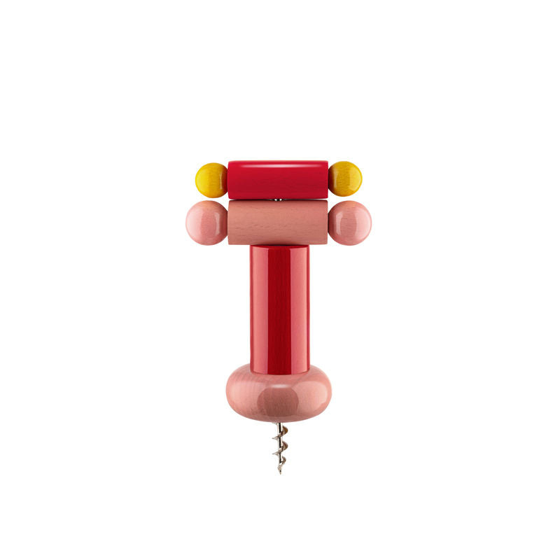 Alessi Twergi Kurkentrekker Rood – Kurkentrekker Van Alessi In Grijs Hout, Roestvrij Staal