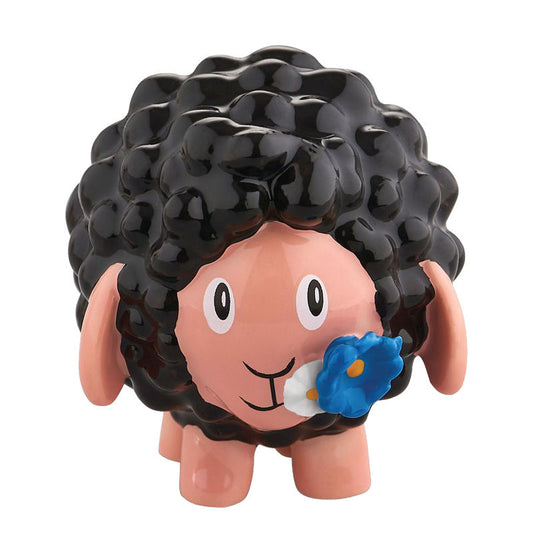 Alessi Happy Eternity Baby Angelo Zwart Schaap – Kerstdecoratie Van Alessi In Blauw, Meerkleurig Porselein