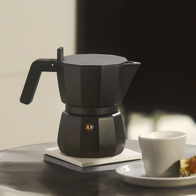 Alessi Moka Espresso Percolator 3 Kops Zwart