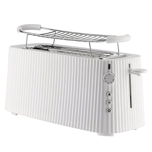 Alessi Plissé Broodrooster Met Opwarmrek Wit – Broodrooster Van Alessi In Donkergrijs