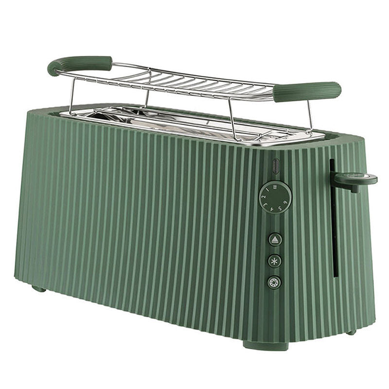 Alessi Plissé Broodrooster Met Opwarmrek Groen – Broodrooster Van Alessi In Donkergrijs