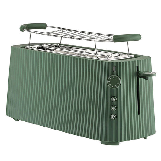 Alessi Plissé Broodrooster Met Opwarmrek Groen – Broodrooster Van Alessi In Donkergrijs