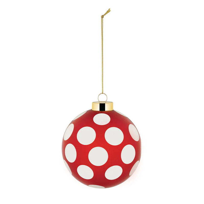 Alessi Delight Kerstbal 3 – Kerstdecoratie Van Alessi In Beige, Rood