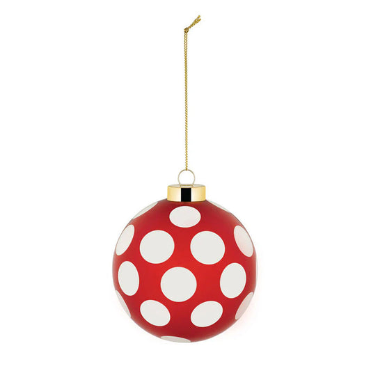 Alessi Delight Kerstbal 3 – Kerstdecoratie Van Alessi In Beige, Rood