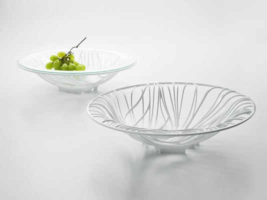 Bugatti Flora Fruitschaal Wit – Fruitschaal Van Bugatti In Helder Kunststof, Helder Glas