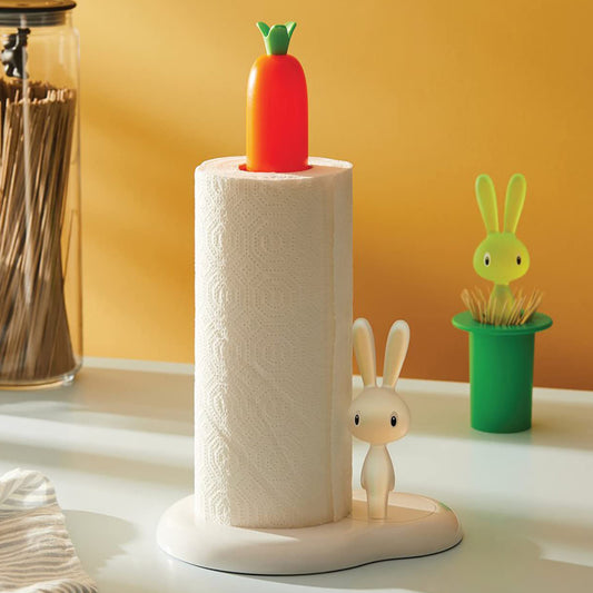Alessi Bunny & Carrot Keukenrolhouder Hoogglans Wit