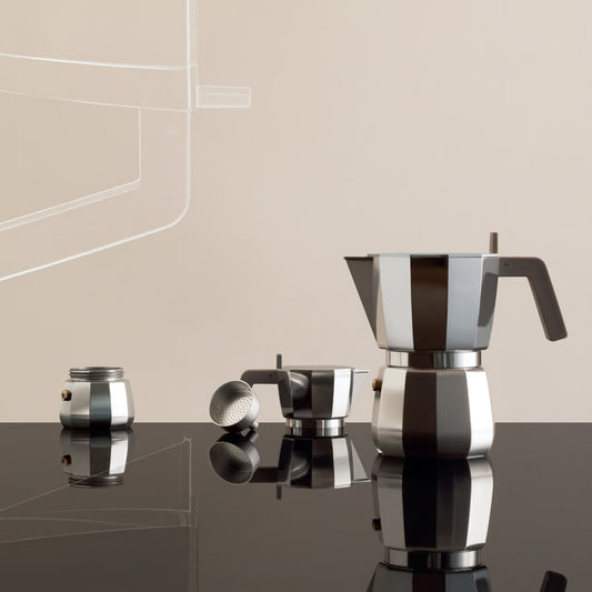 Alessi Moka Perculator 3 Kops Grijs