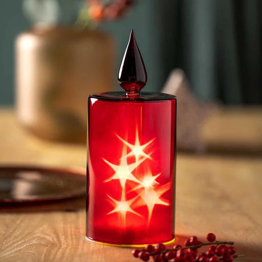 Leonardo Autentico Kaarslamp met Ledverlichting Rood 21 cm