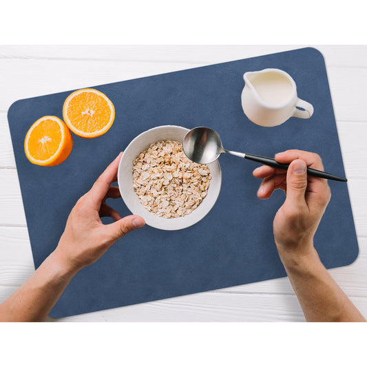 Mesapiu Lederlook Placemats Blauw 6 Stuks