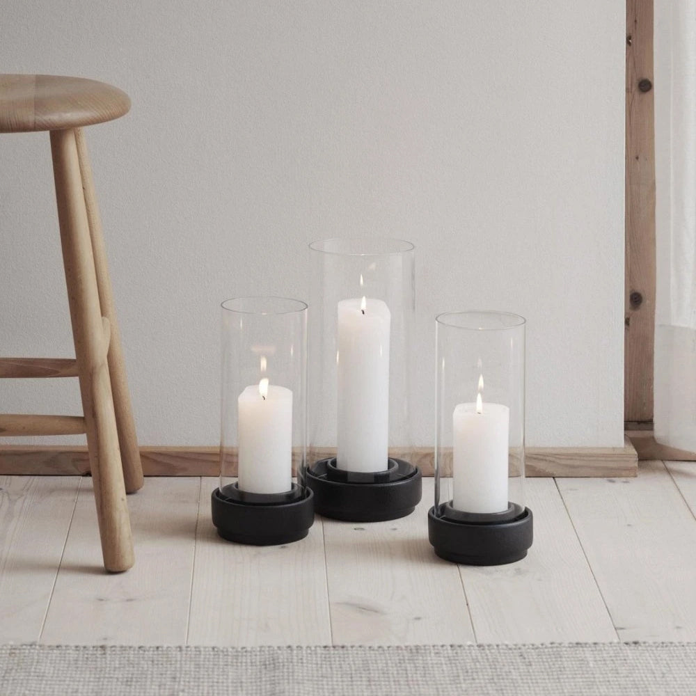 Stelton Hurricane Windlicht Zwart 28,5 cm
