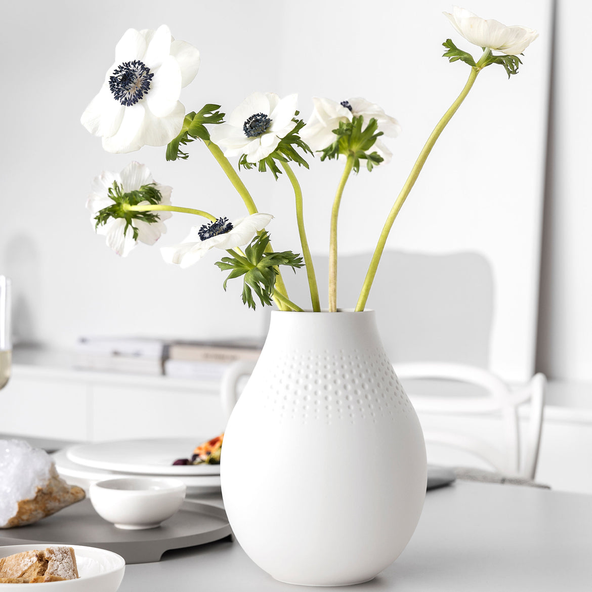 Villeroy & Boch Manufacture Collier Vaas Perle Blanc Medium