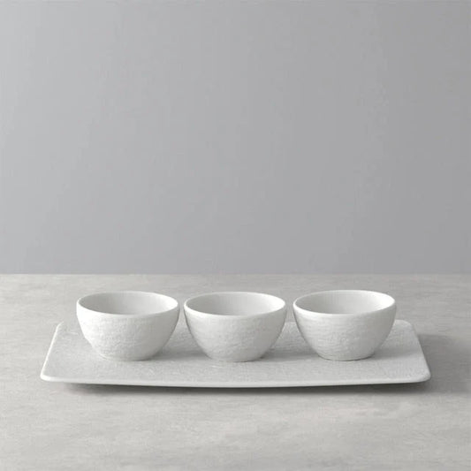 Villeroy & Boch Manufacture Rock Blanc Serveerset 4-Delig