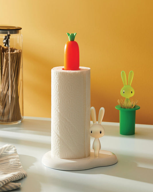 Alessi Bunny & Carrot Keukenrolhouder Hoogglans Groen