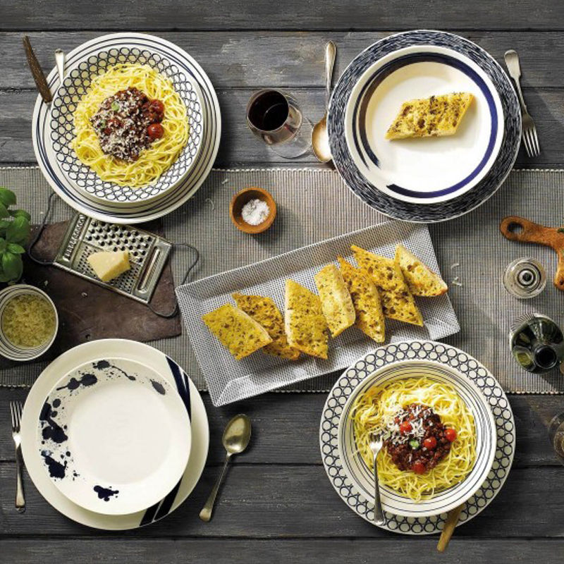 Royal Doulton Pacific Dinerbord Set 28 Cm 6 Stuks – Serviesset Van Royal-Doulton In Rvs-Glanzend Porselein