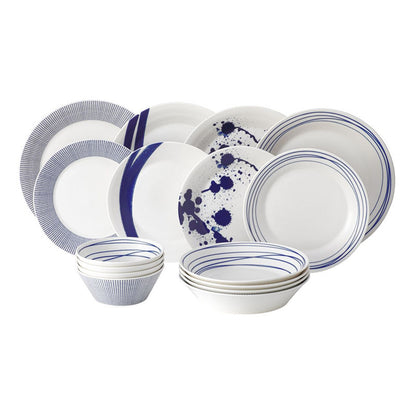 Royal Doulton Pacific Dinerset 16-Delig – Serviesset Van Royal-Doulton In Rvs-Glanzend Porselein