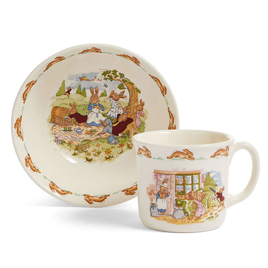 Royal Doulton Bunnykins Set 1 2-Delig  – Serviesset Van Royal-Doulton In Rvs-Glanzend Porselein