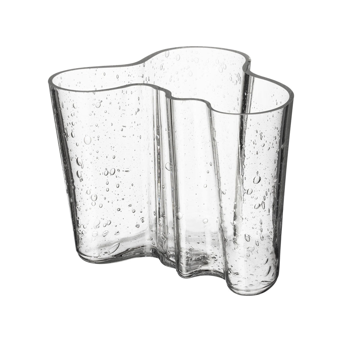 Iittala Aalto Vaas met Gebubbeld Glas Helder 16 cm