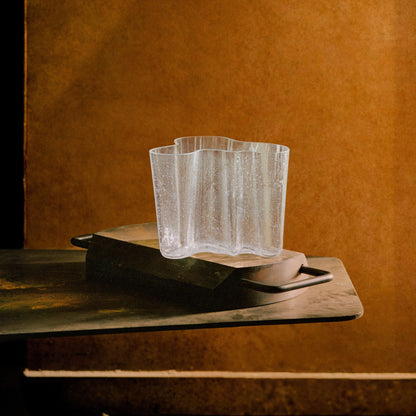 Iittala Aalto Vaas met Gebubbeld Glas Helder 16 cm