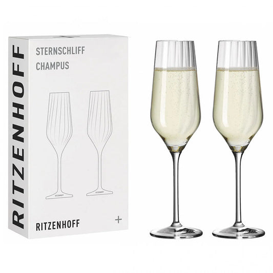 Ritzenhoff Sternschliff Champagneglas 2 Stuks – Wijnglas Van Ritzenhoff In Rvs-Glanzend Kristalglas