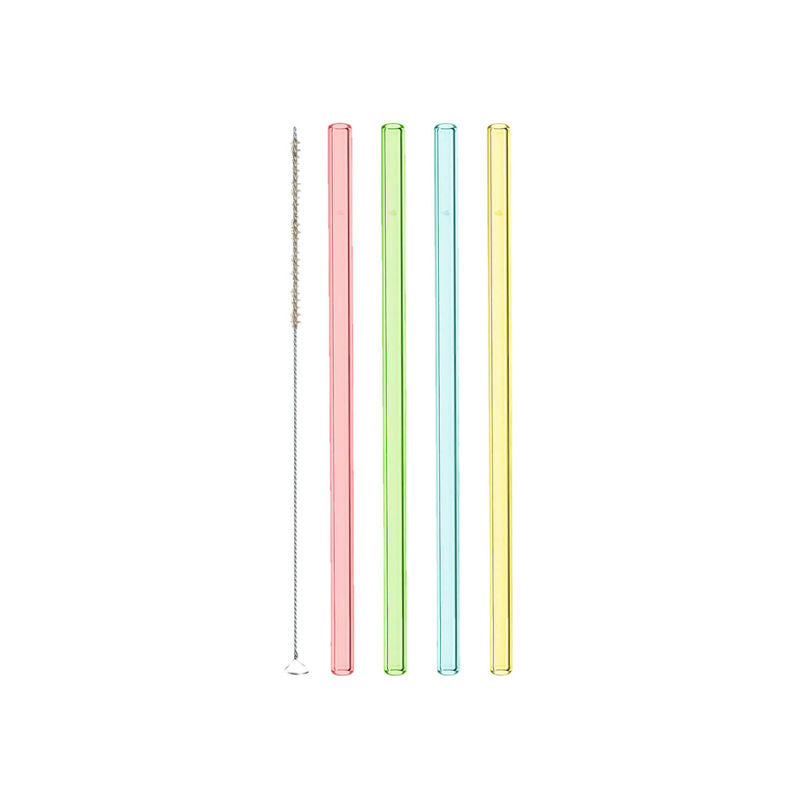 Leonardo Ciao Glazen Drinkrietje Set Gekleurd 4 stuks – Drinkrietje van Leonardo in Assortiment Glas