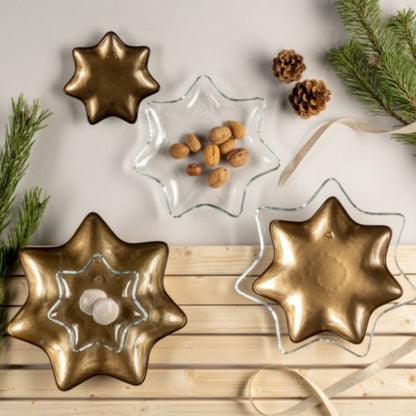 Leonardo Candela Sterbord Goud 15 Cm – Bord Van Leonardo In Rood, Wit Glas