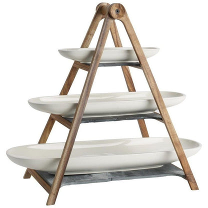 Villeroy & Boch Artesano Original Etagère 3-Laags Leisteen Inclusief Schalen 48,5 cm