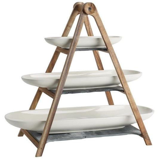 Villeroy & Boch Artesano Original Etagère 3-Laags Leisteen Inclusief Schalen 48,5 cm