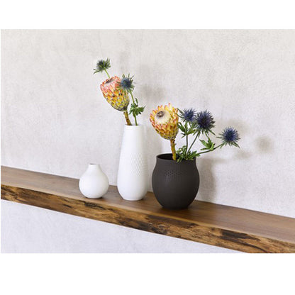 Villeroy & Boch Manufacture Collier Vaas Carre Noir Breed – Vaas Van Villeroy-Boch In Wit Premium Porselein